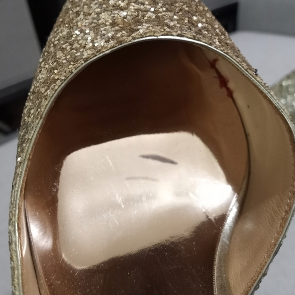 Badgley Mischka Daisy II Heels Gold Glitter Sz 10 - Picture 14 of 15